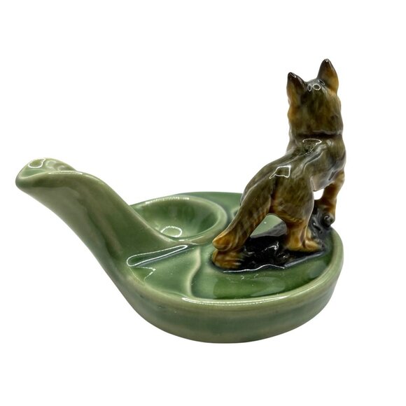 Vintage WADE England German Shepherd Ornamental Dog Figurine Tobacco Pipe Rest - Picture 3 of 8